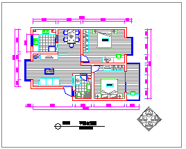 雙臥室朝南家庭室內(nèi)裝飾工程CAD平面設(shè)計(jì)圖與網(wǎng)頁(yè)設(shè)計(jì)